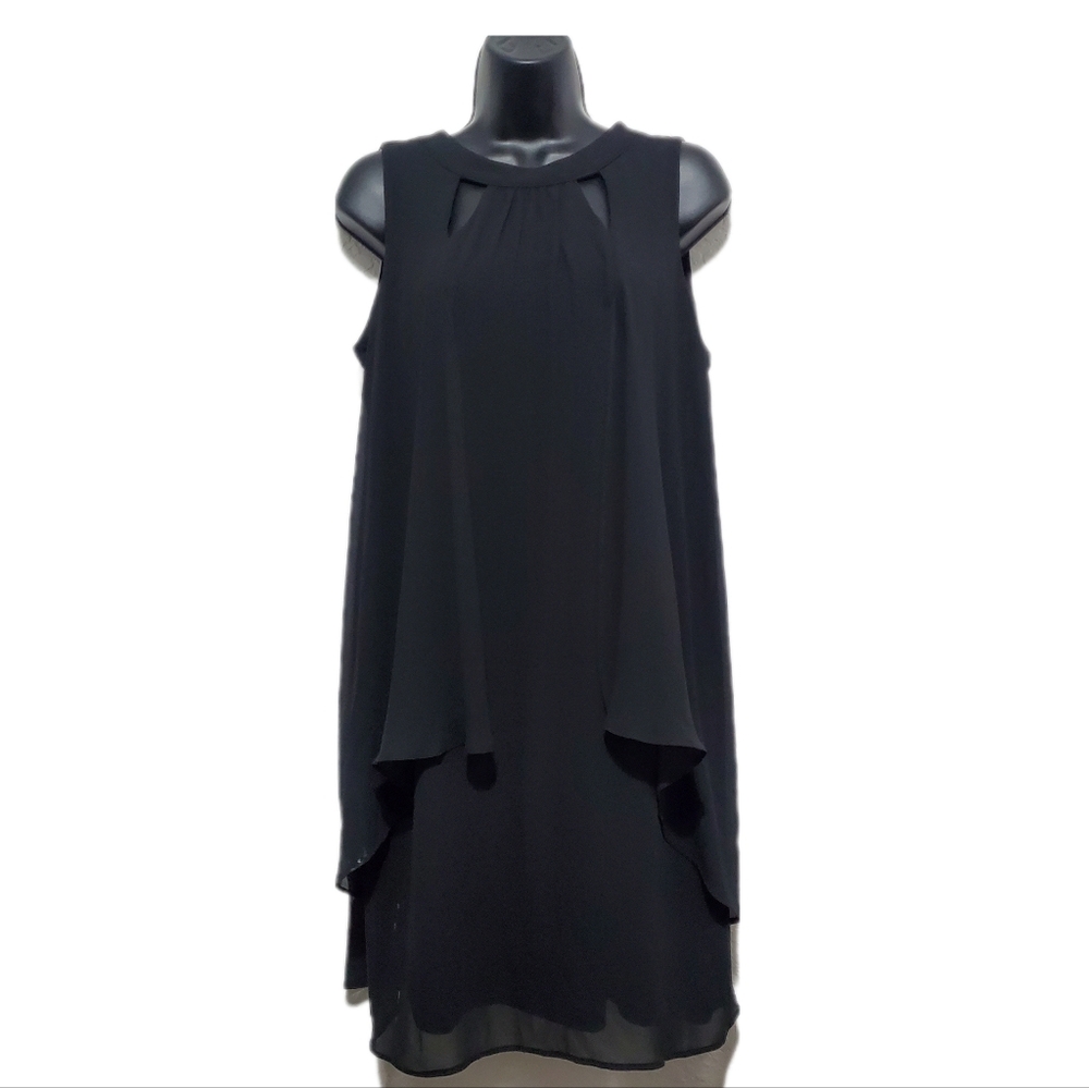 2/$30 Chetta B Black Sleeveless Cut Out Cocktail Dress Size 8 NWT